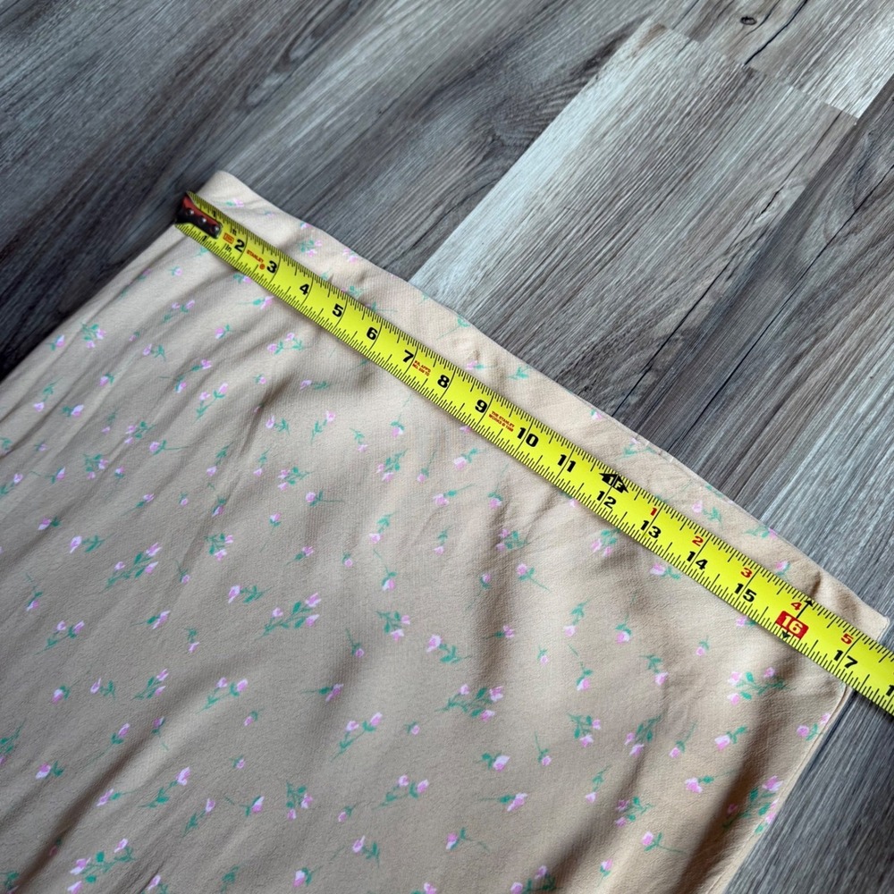 Wild Fable Tan Pink Floral Rayon Maxi Skirt XL Boho Bias Cut Long Boho Summer - Picture 4 of 5